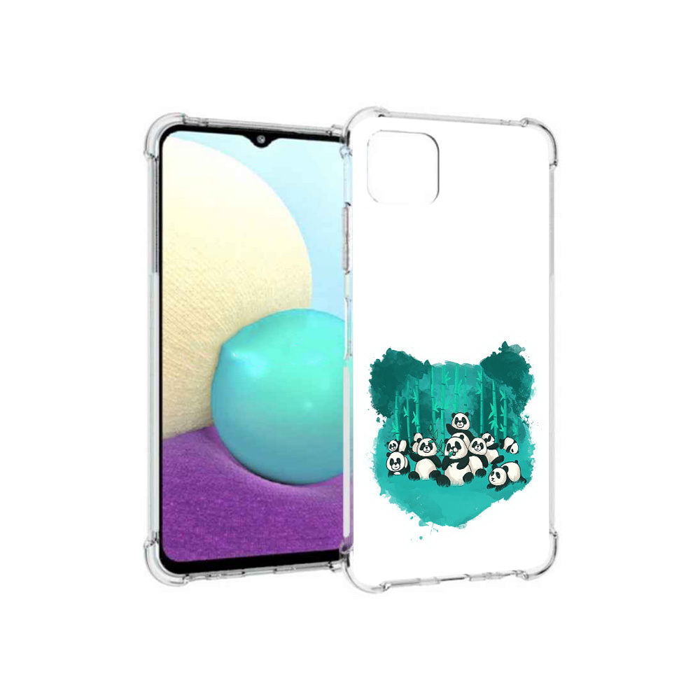 

Чехол MyPads Tocco для Samsung Galaxy A22s 5G нарисованные панды (PT226906.544.508), Прозрачный, Tocco