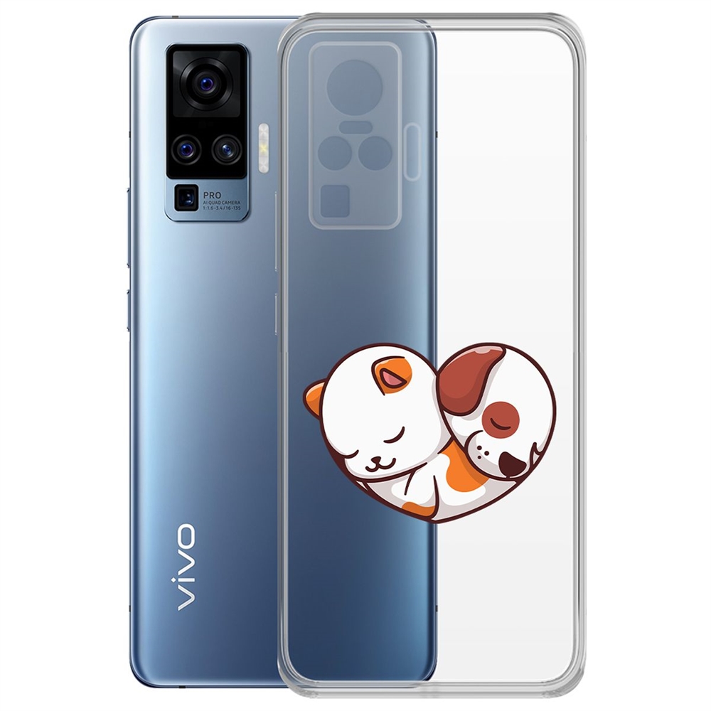 Чехол-накладка Котёнок и Щенок для Vivo X50 Pro