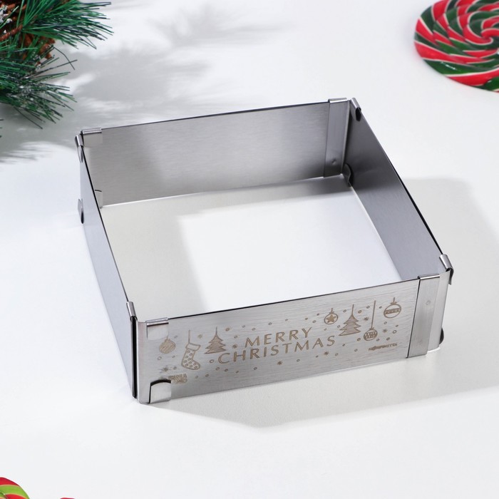 

Форма для выпекания квадрат "Merry Christmas", 15-28 х 5 см, Серебристый