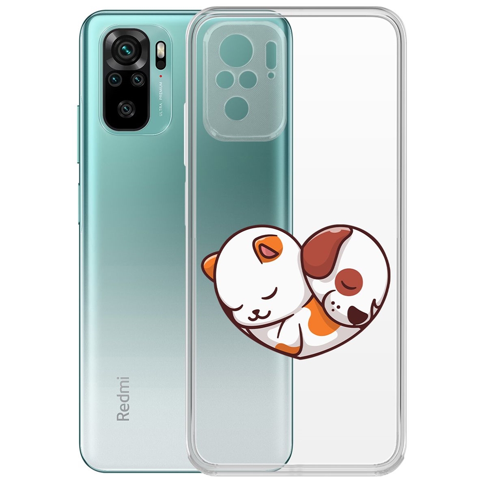 Чехол-накладка Котёнок и Щенок для Xiaomi Redmi Note 10/ Note 10S