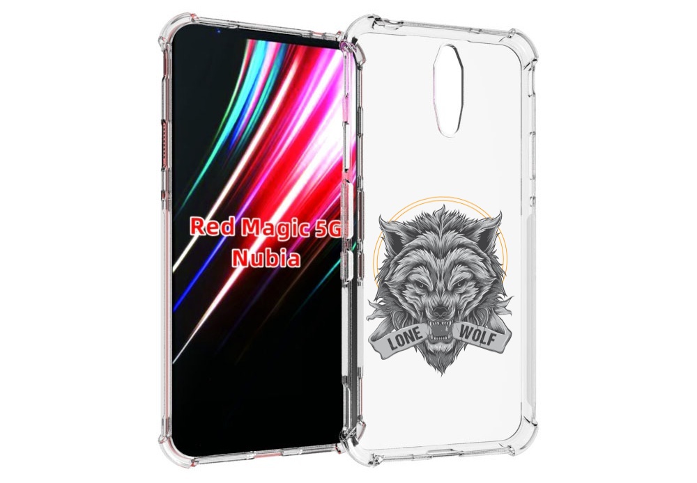 

Чехол MyPads Одинокий-волк мужской для ZTE Nubia Red Magic 1 5G, Прозрачный, Tocco
