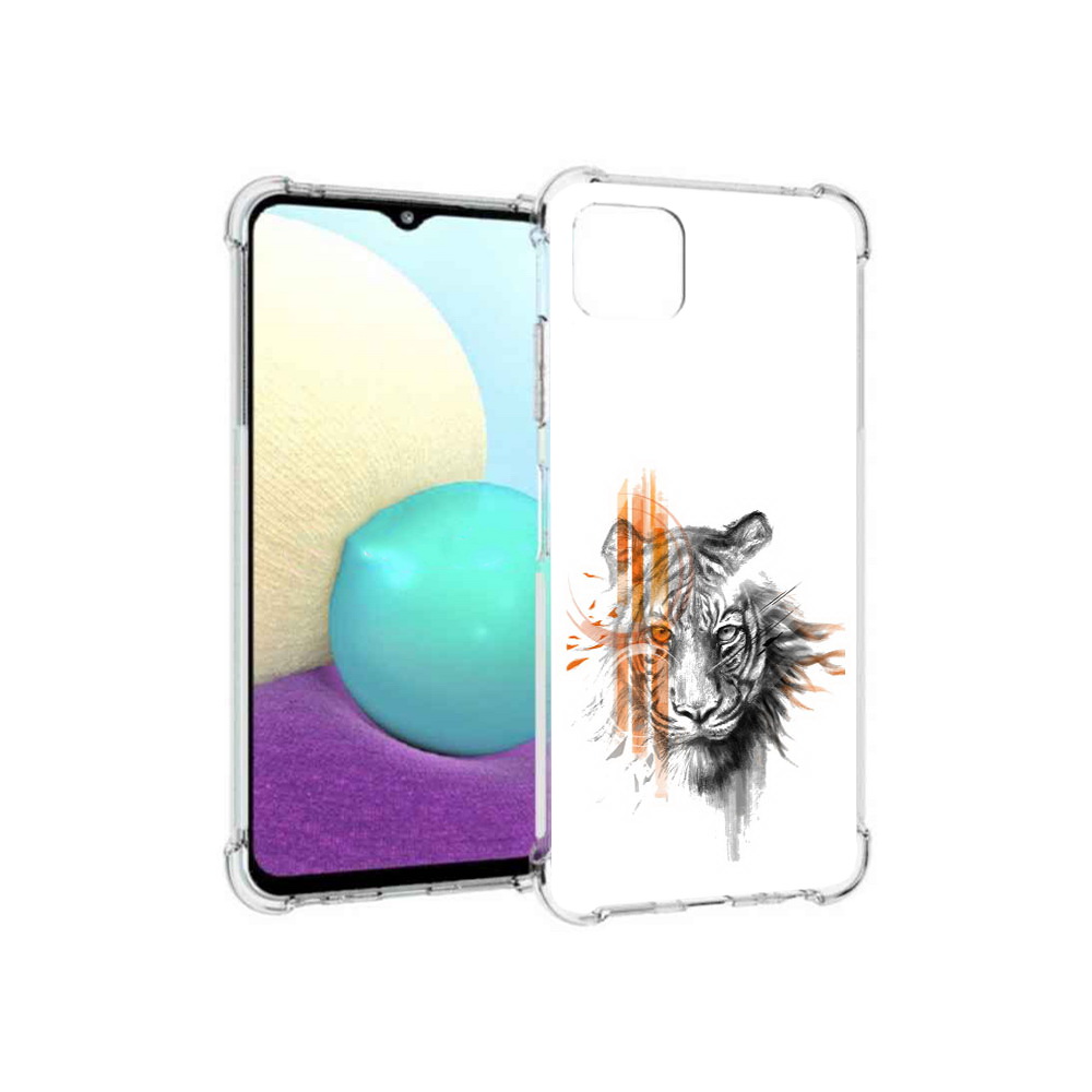 

Чехол MyPads Tocco для Samsung Galaxy A22s 5G огненный тигр (PT226906.544.526), Прозрачный, Tocco