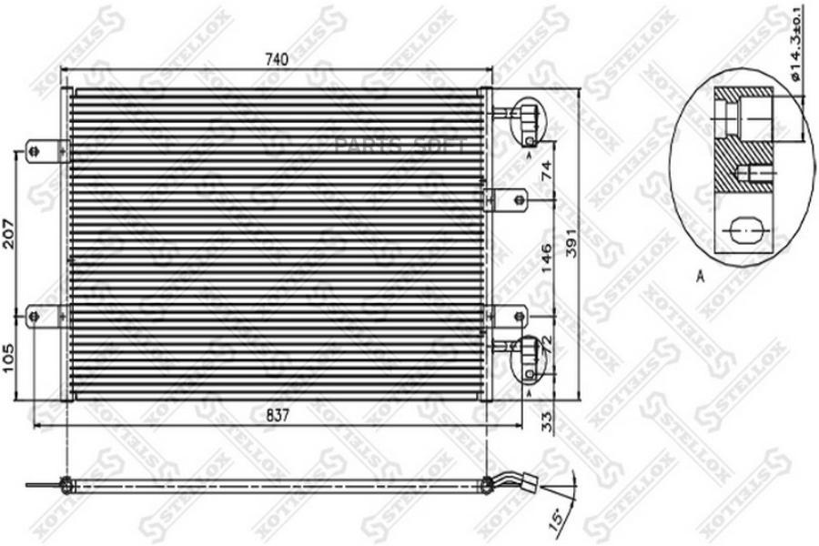 10-45480-SX радиатор кондиционера \ Renault Trafic 2.5dCi 02> 1шт