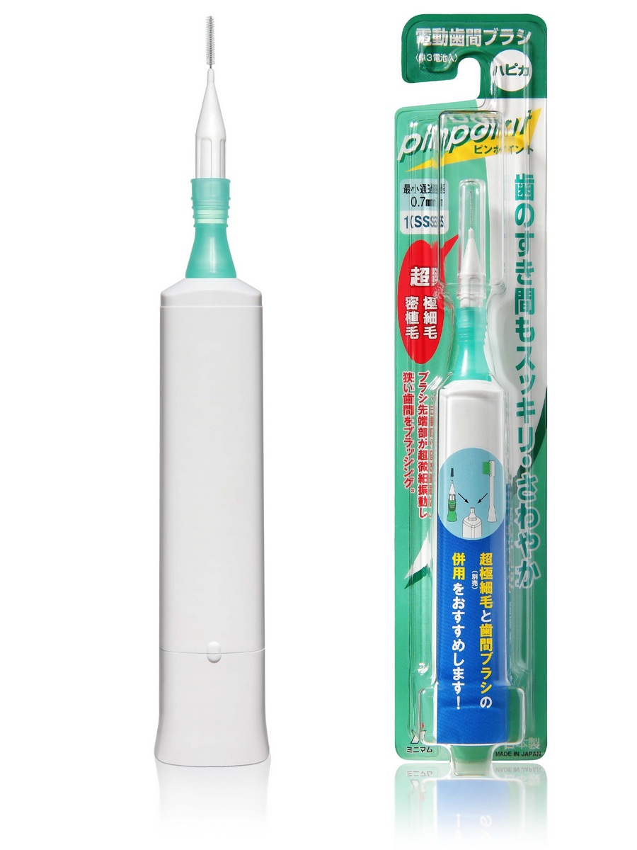 Электрическая звуковая зубная щётка Hapica Interbrush DBP-1W для брекетов и имплантов 1 шт детская электрическая звуковая зубная щётка hapica panda dbk 5kwk 3 10 лет 1 шт