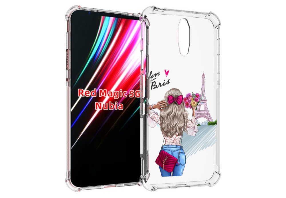 

Чехол MyPads Парижанка женский для ZTE Nubia Red Magic 1 5G, Прозрачный, Tocco