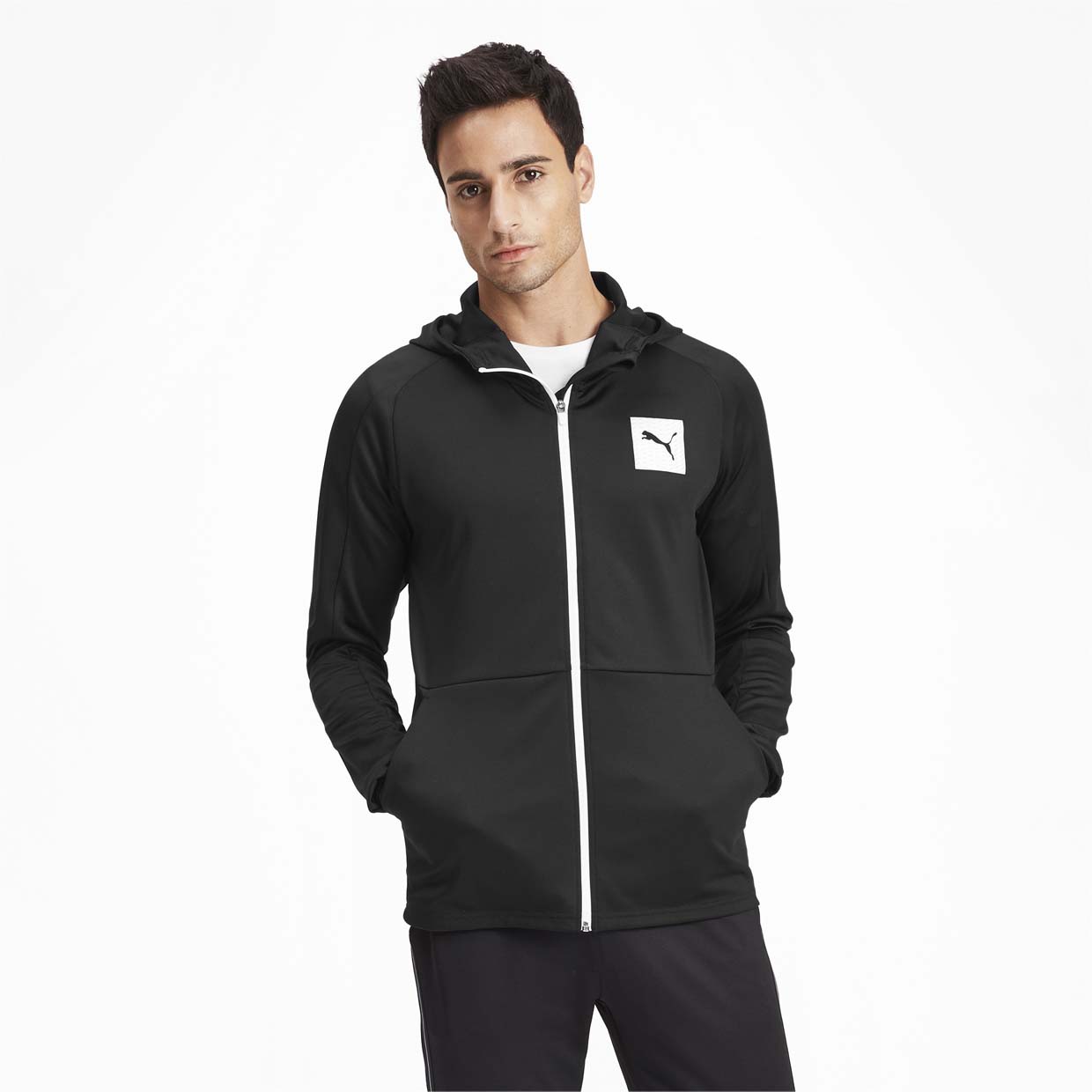 фото Толстовка мужская puma tec sports full zip черная xl