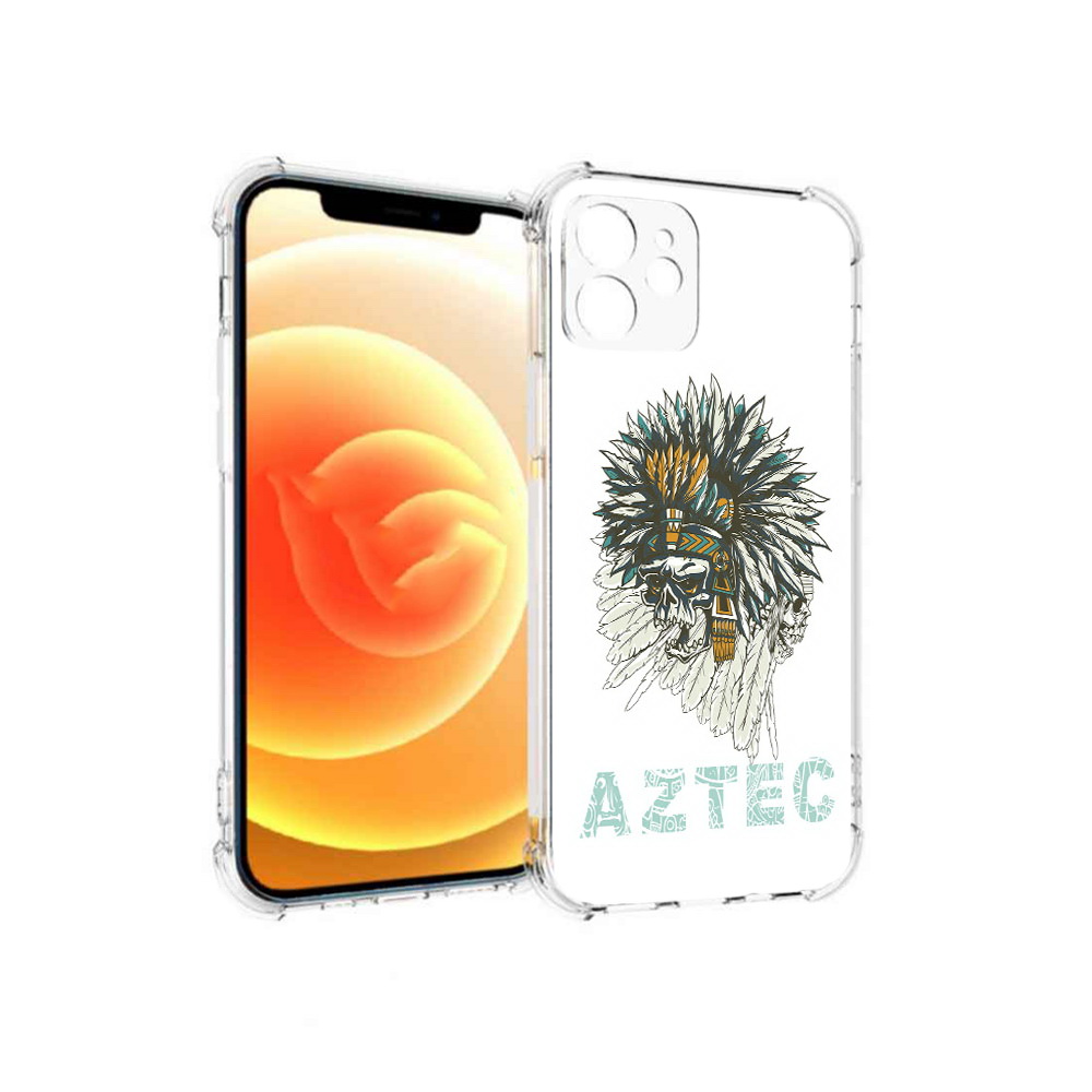 

Чехол MyPads Tocco для Apple iPhone 12 скелет индеец (PT157543.607.602), Прозрачный, Tocco