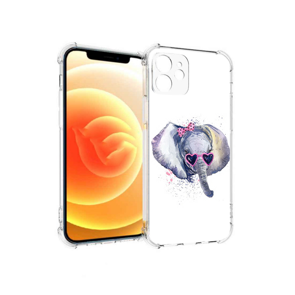 

Чехол MyPads Tocco для Apple iPhone 12 слоник в очках (PT157543.607.608), Прозрачный, Tocco