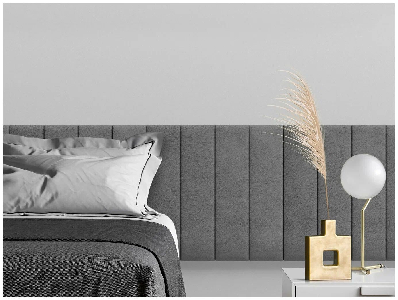

Панель кровати Velour Grey 15х60 см 2 шт., Серый