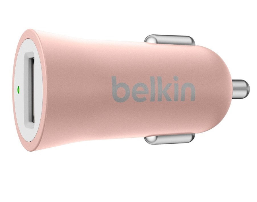 фото Автомобильное зарядное устройство belkin f8m730bt usb 2.4a rose gold