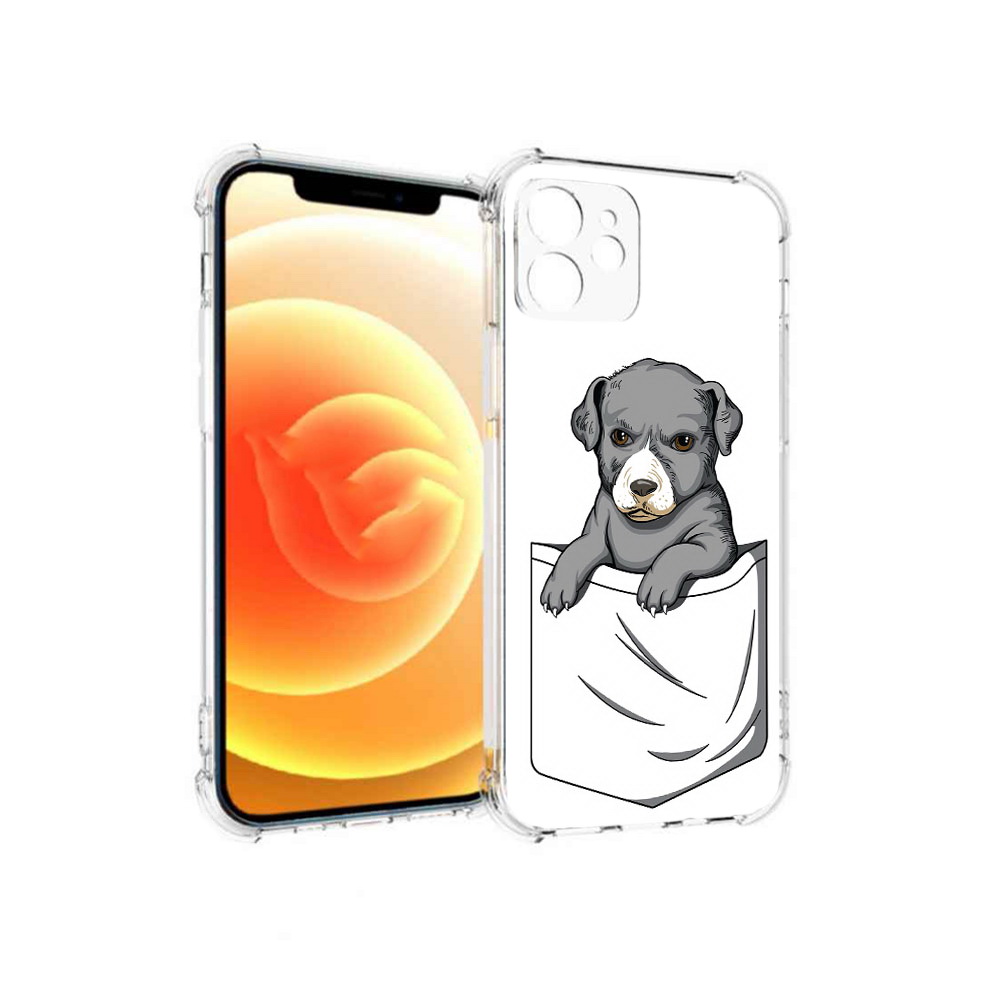 

Чехол MyPads Tocco для Apple iPhone 12 собачка в кармане (PT157543.607.611), Прозрачный, Tocco