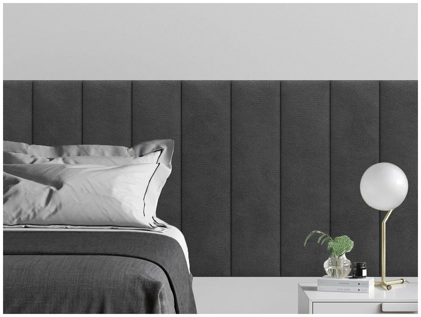 

Панель кровати Velour Grey 20х80 см 4 шт., Серый