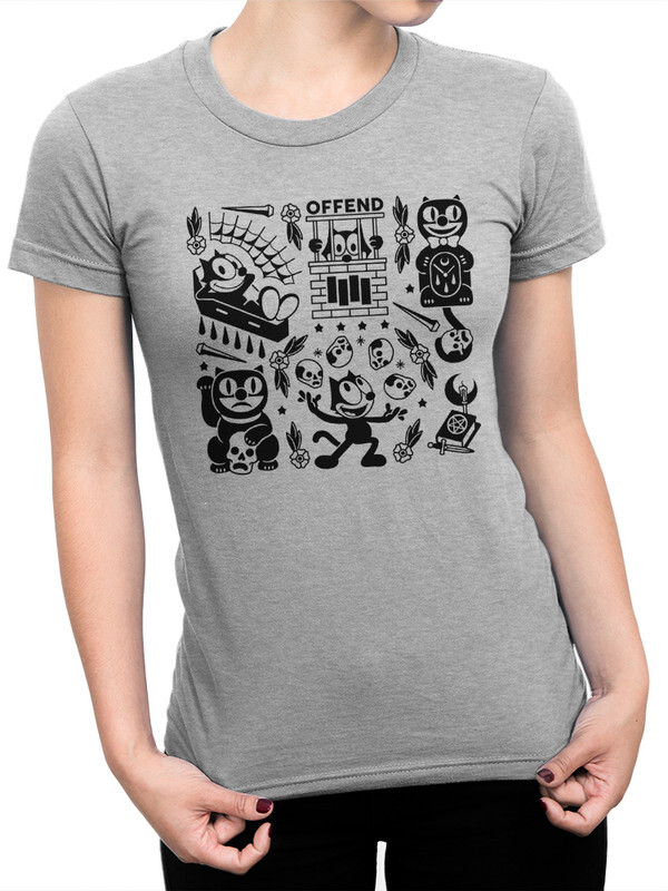 

Футболка женская Design Heroes Кот Феликс серая S, Кот Феликс