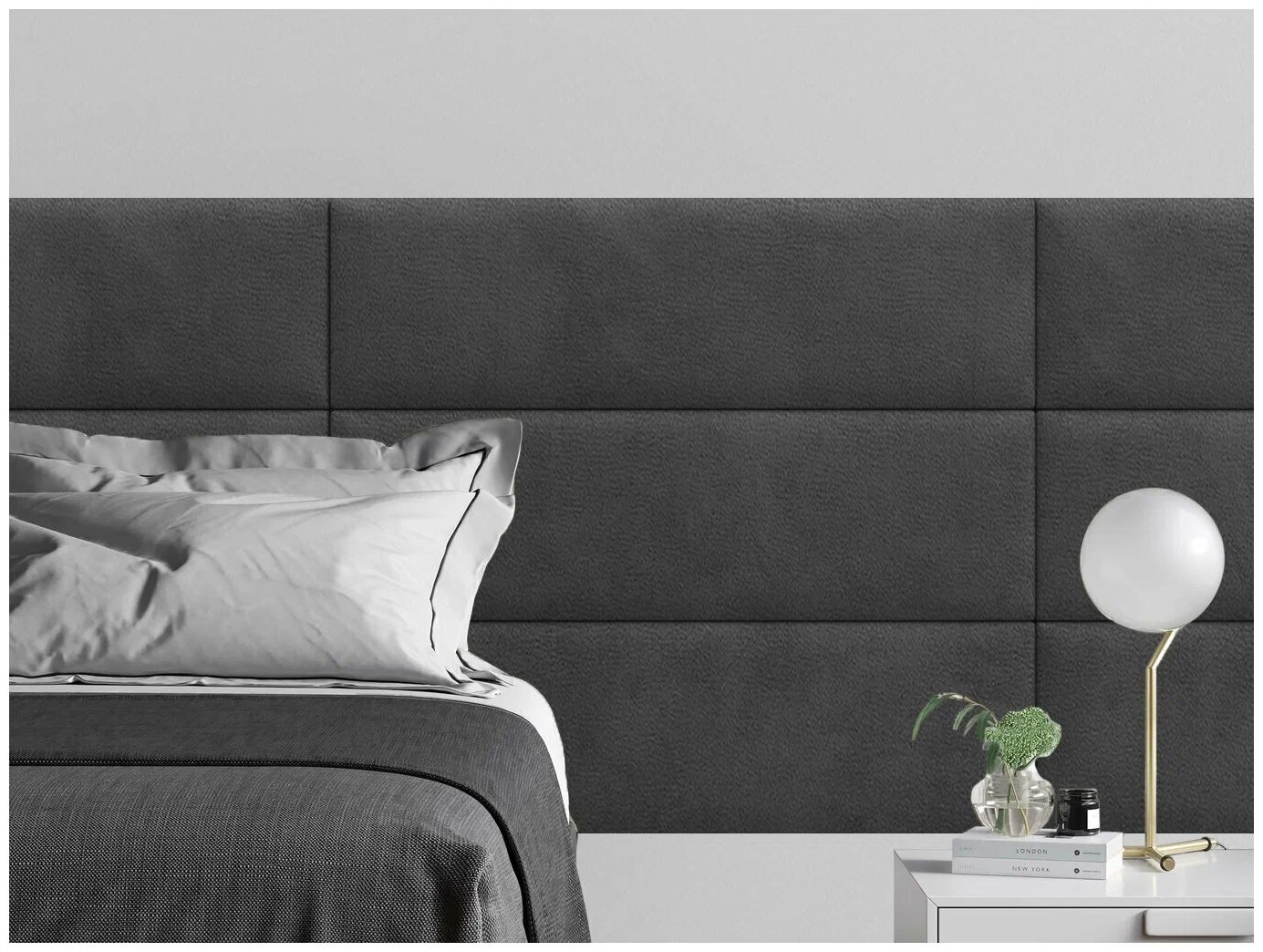 

Панель кровати Velour Grey 30х100 см 4 шт., Серый