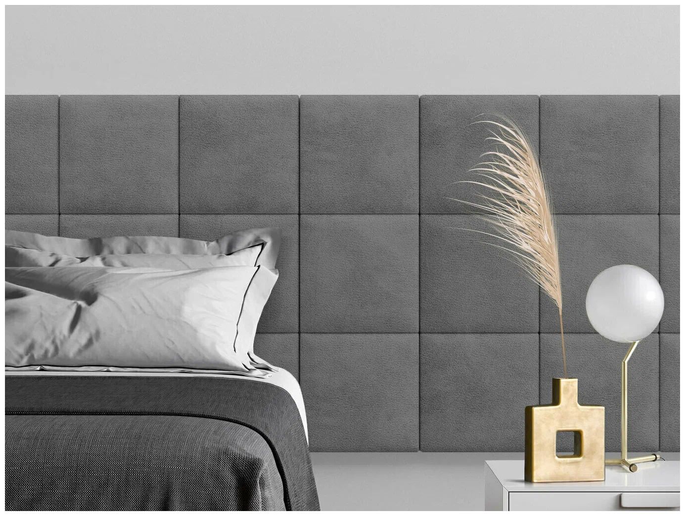 

Панель кровати Velour Grey 30х30 см 1 шт., Серый