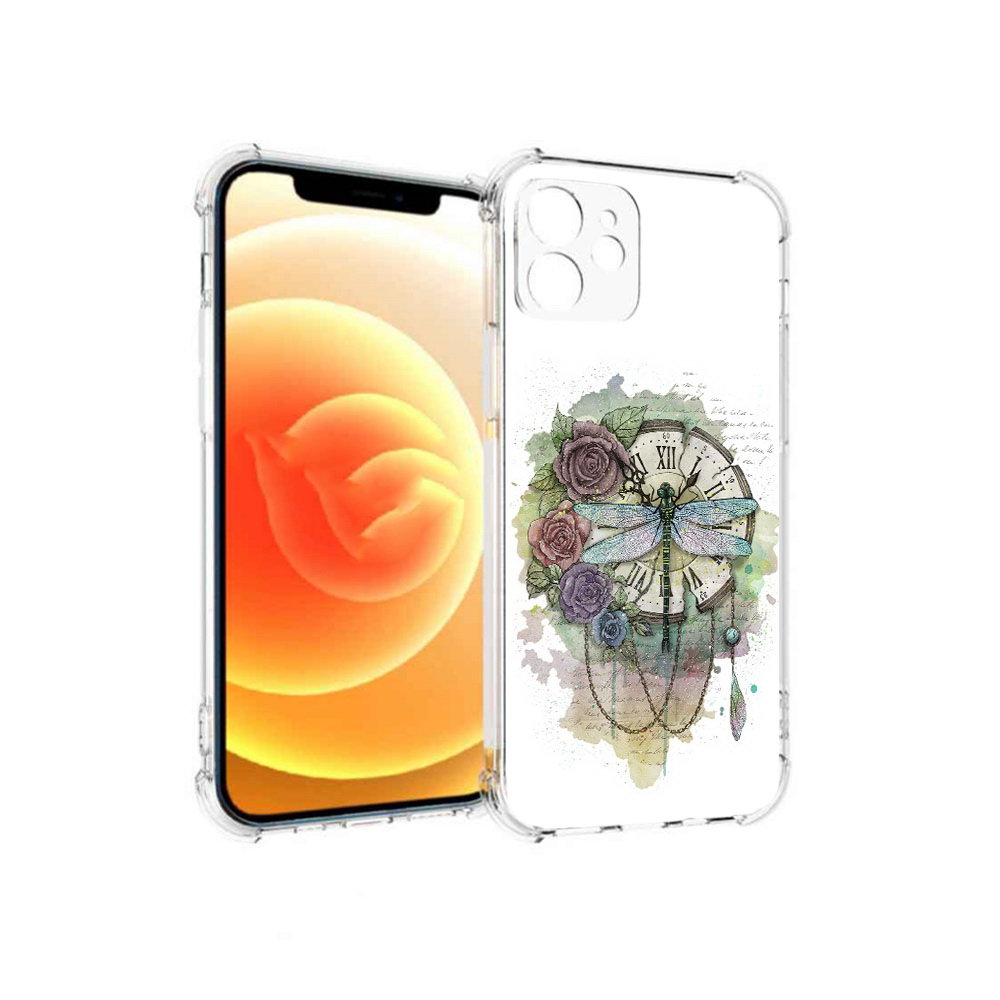 

Чехол MyPads Tocco для Apple iPhone 12 старинные часы в цветах (PT157543.607.621), Прозрачный, Tocco
