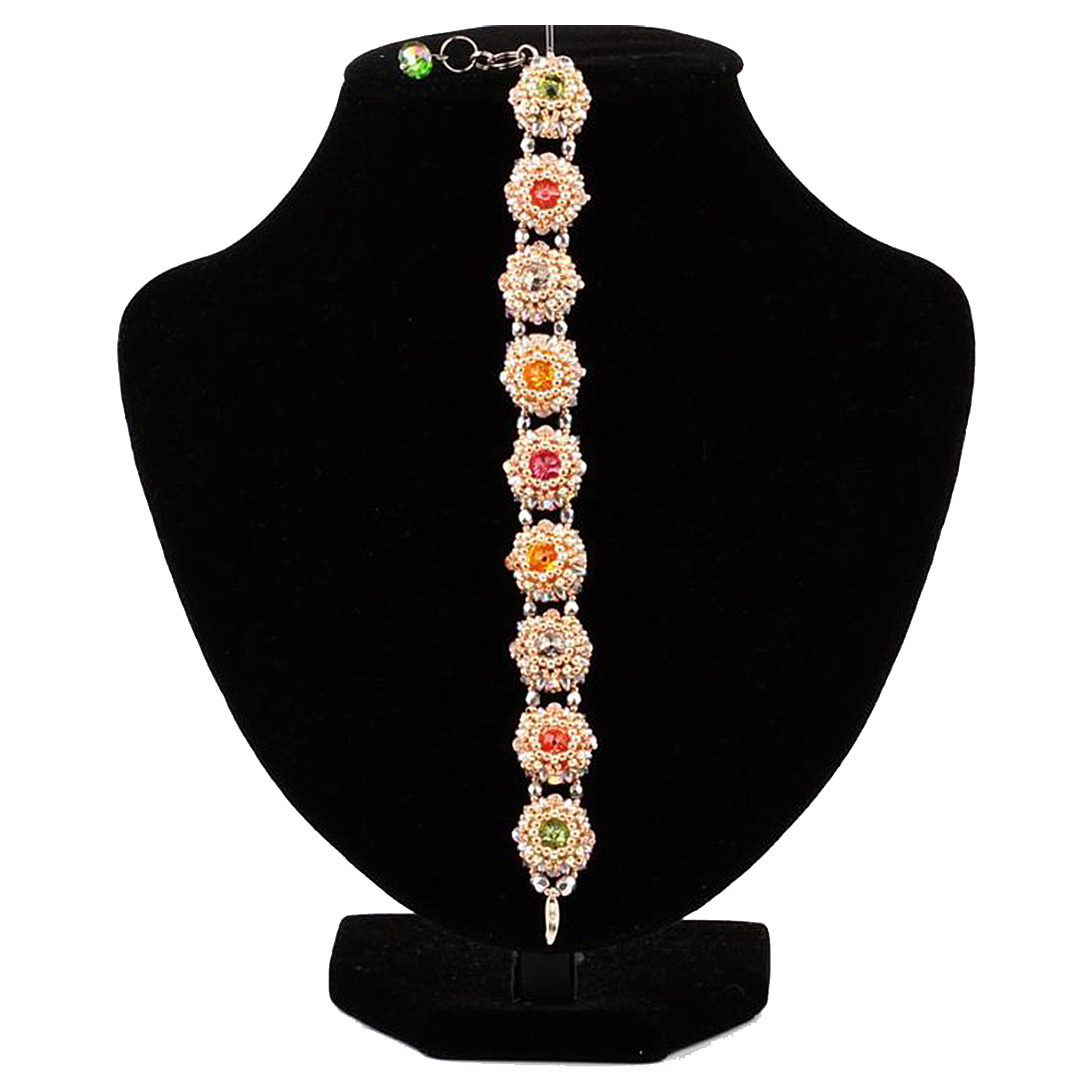 

Браслет из акрила/бижутерного сплава р.18 Макоша Цветочная рапсодия, swarovski, Цветочная рапсодия