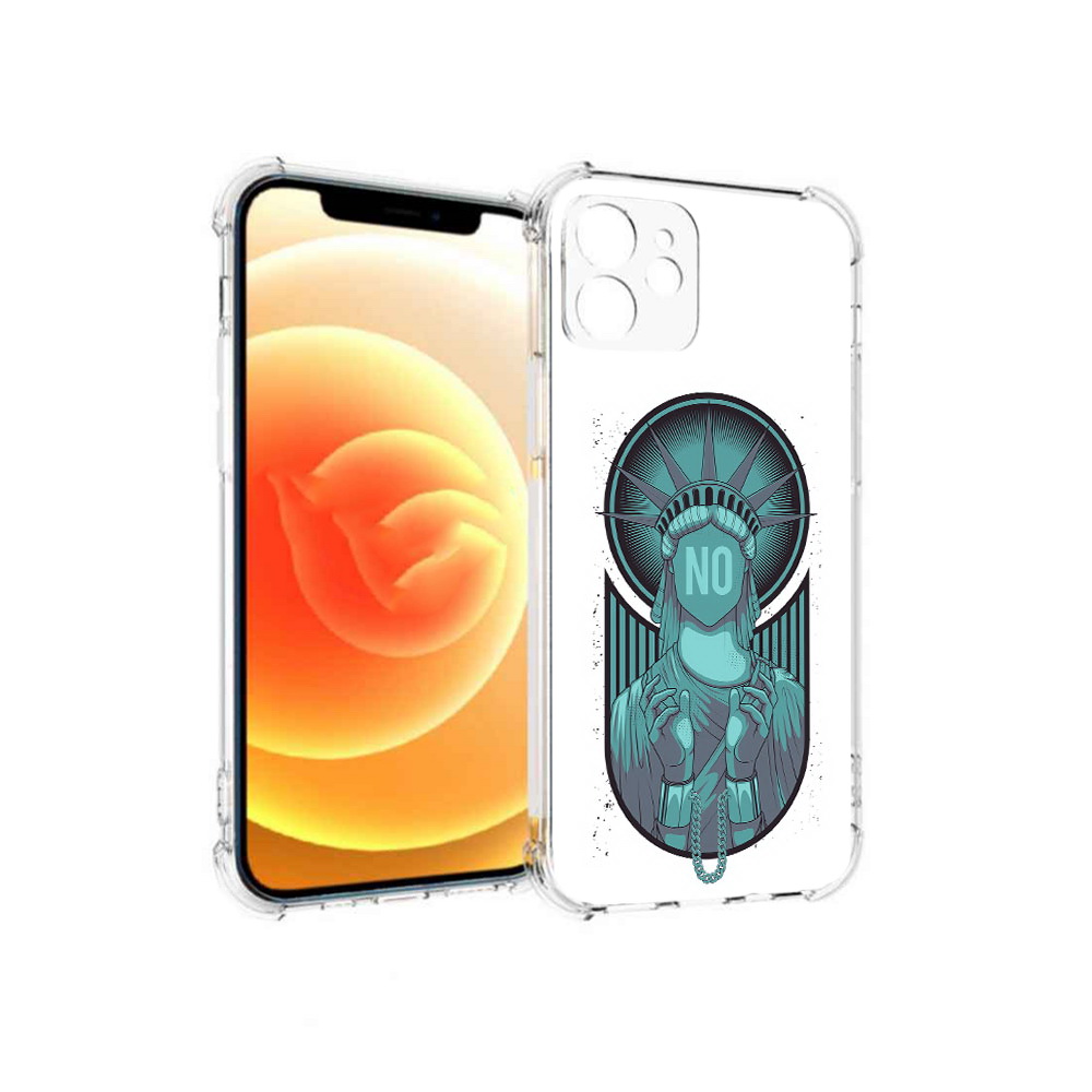 

Чехол MyPads Tocco для Apple iPhone 12 статуя свободы зеленый (PT157543.607.623), Прозрачный, Tocco