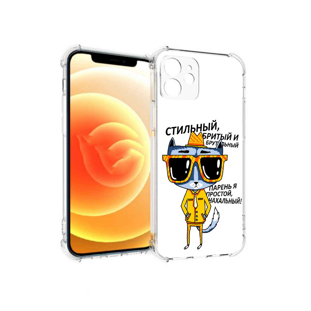 

Чехол MyPads Tocco для Apple iPhone 12 стильный кот (PT157543.607.625), Прозрачный, Tocco