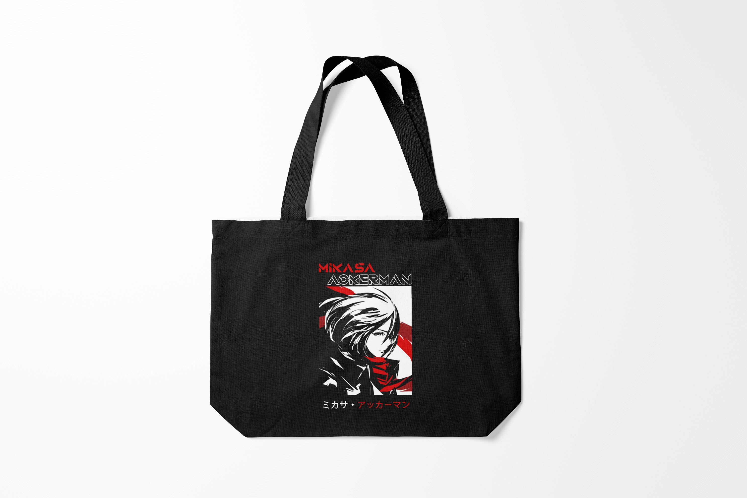 

Сумка шoппер унисекс Burnettie Атака Титанов Микаса Аккерман, черный, Атака Титанов Микаса Аккерман