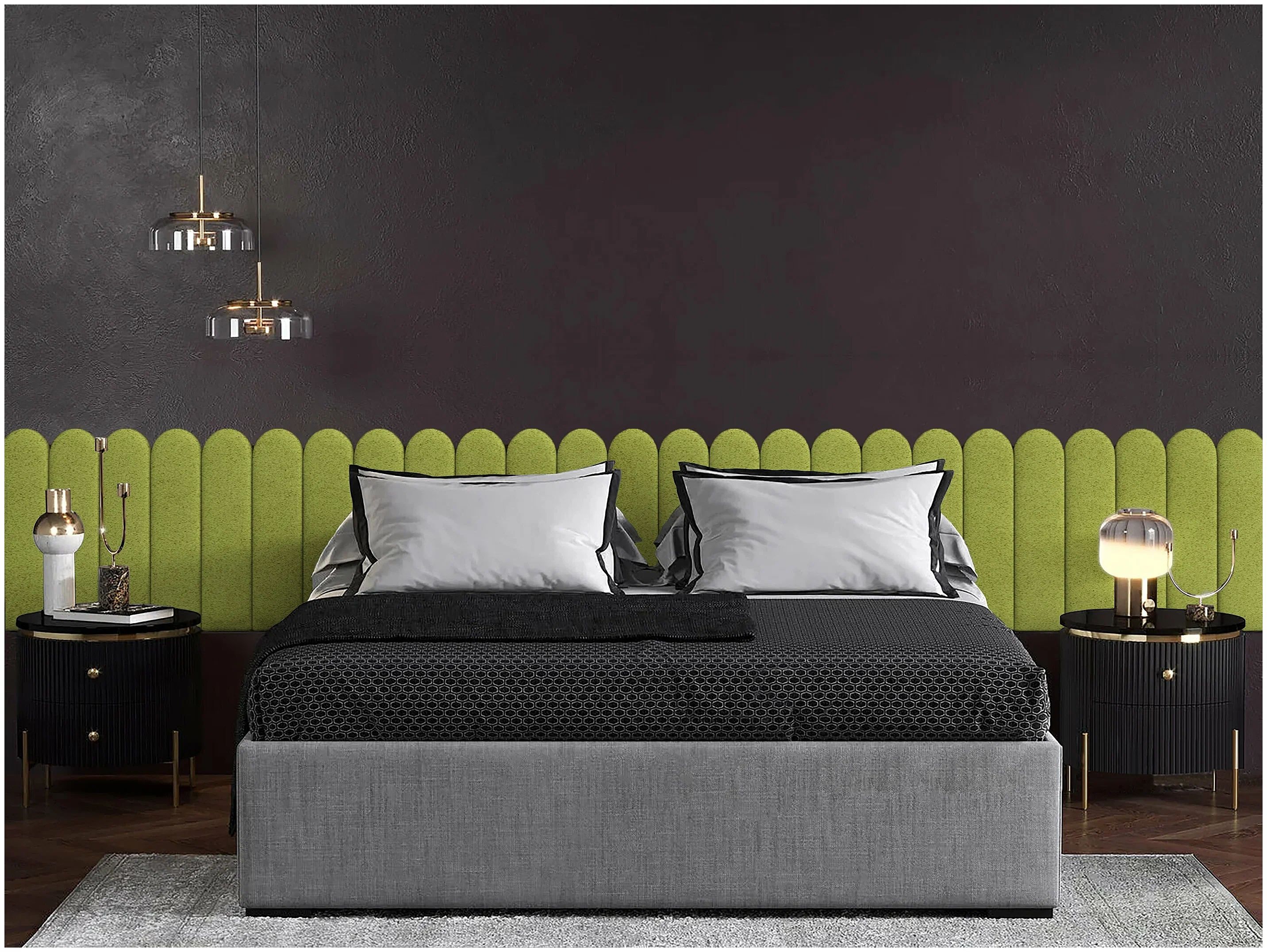 

Панель кровати Velour Oliva 15х60R см 4 шт., Зеленый