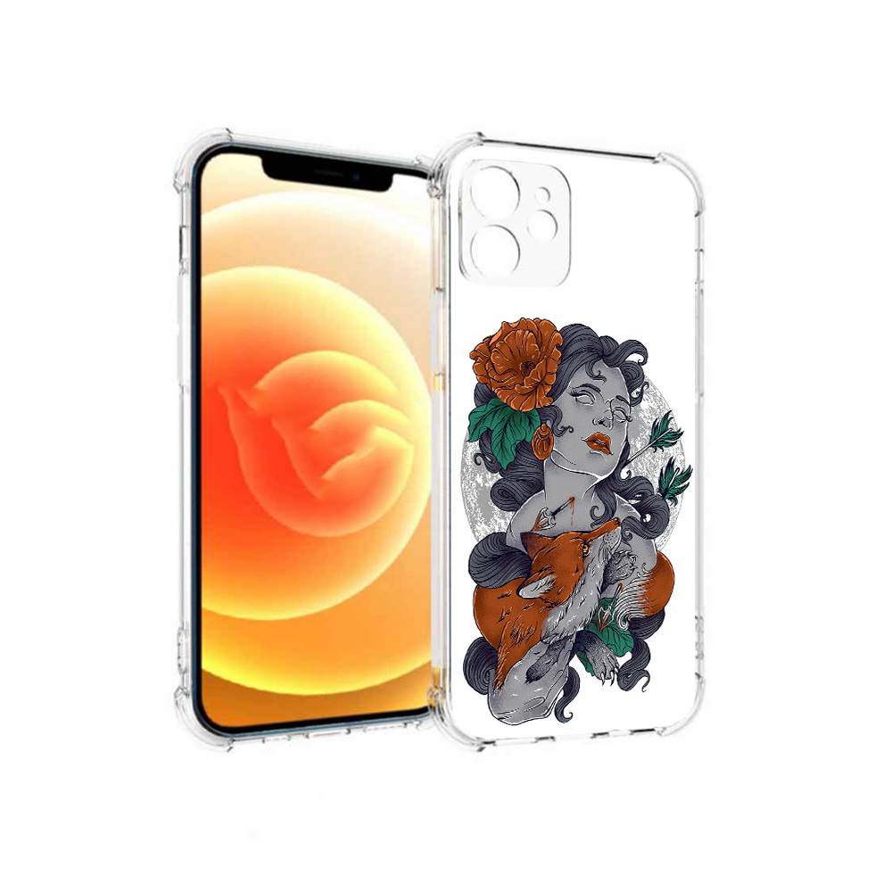 

Чехол MyPads Tocco для Apple iPhone 12 темная девушка с лисой (PT157543.607.639), Прозрачный, Tocco