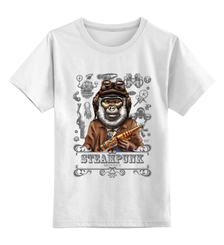 

Футболка детская Printio Steampunk monkey цв. белый р. 128, Steampunk monkey