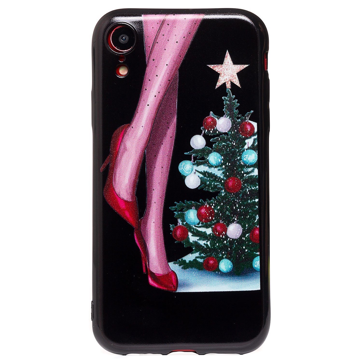 

Чехол iPhone XR силиконовый (рис.204/003), Черный, iPhone XR
