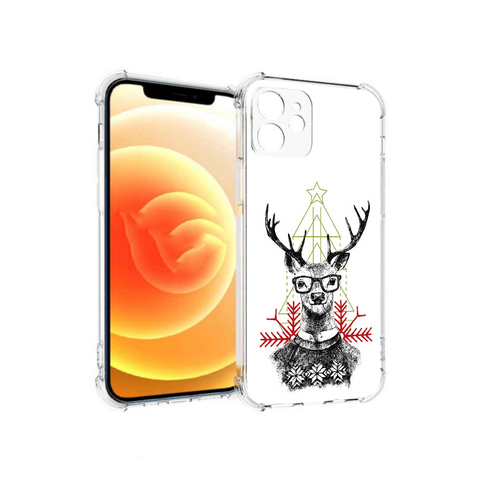 

Чехол MyPads Tocco для Apple iPhone 12 умный олень (PT157543.607.652), Прозрачный, Tocco