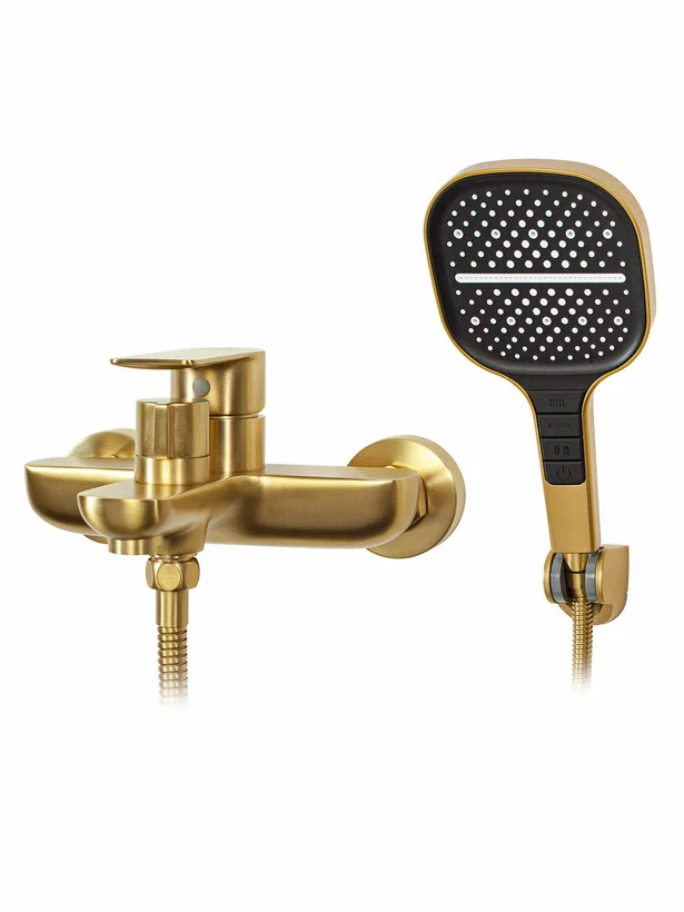 Смеситель для ванны с ручным душем Hansberge H4099MG Матовый золото держатель для микрофона на микрофонную стойку music life 4 7 х 8 5 см