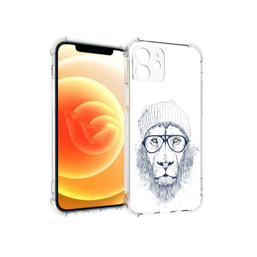 

Чехол MyPads Tocco для Apple iPhone 12 хиппи лев (PT157543.607.663), Прозрачный, Tocco