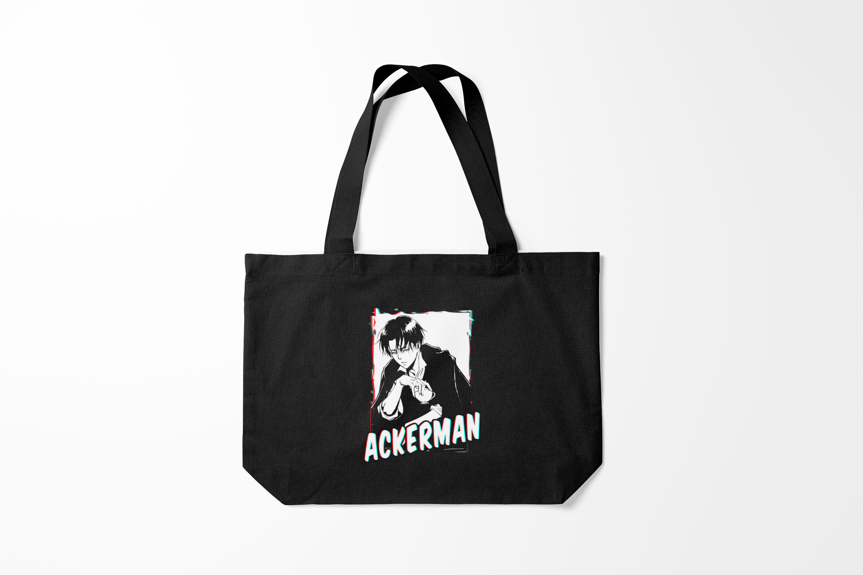 

Сумка шoппер унисекс Burnettie Атака Титанов Ackerman monochrome, черный, Атака Титанов Ackerman monochrome