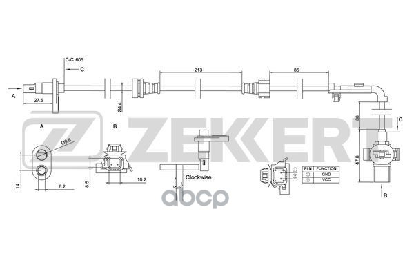 

Датчик Abs Передн. Прав. Honda Civic Viii 05- Zekkert Se6150
