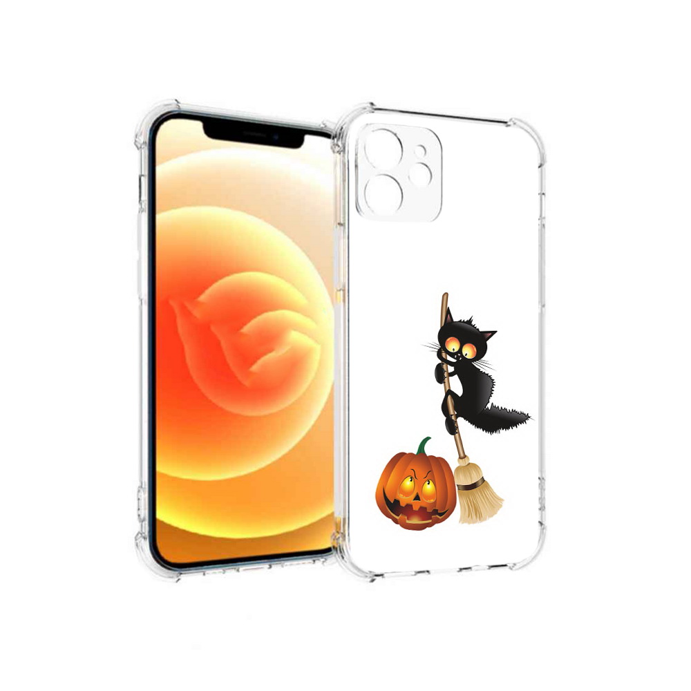 

Чехол MyPads Tocco для Apple iPhone 12 хэлуинский котик (PT157543.607.667), Прозрачный, Tocco