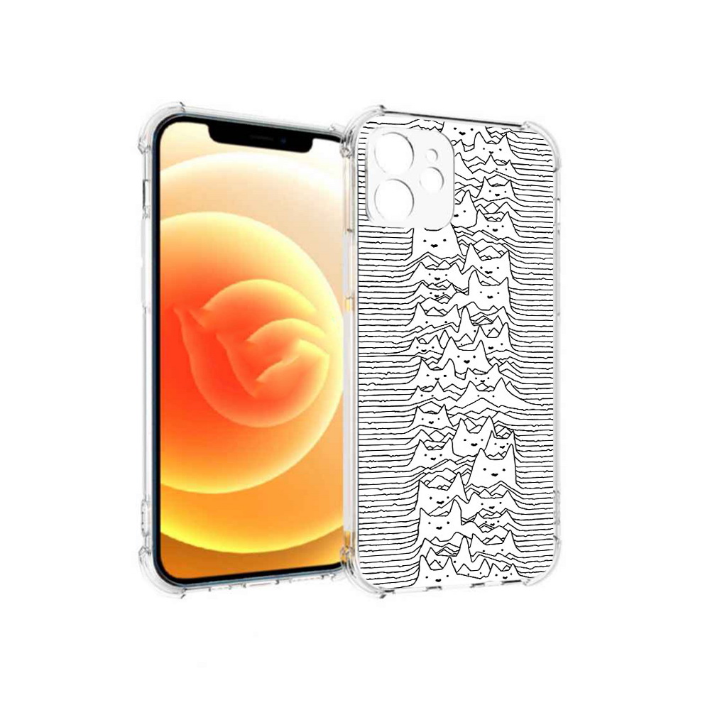 

Чехол MyPads Tocco для Apple iPhone 12 черно белые коты 3D (PT157543.607.682), Прозрачный, Tocco