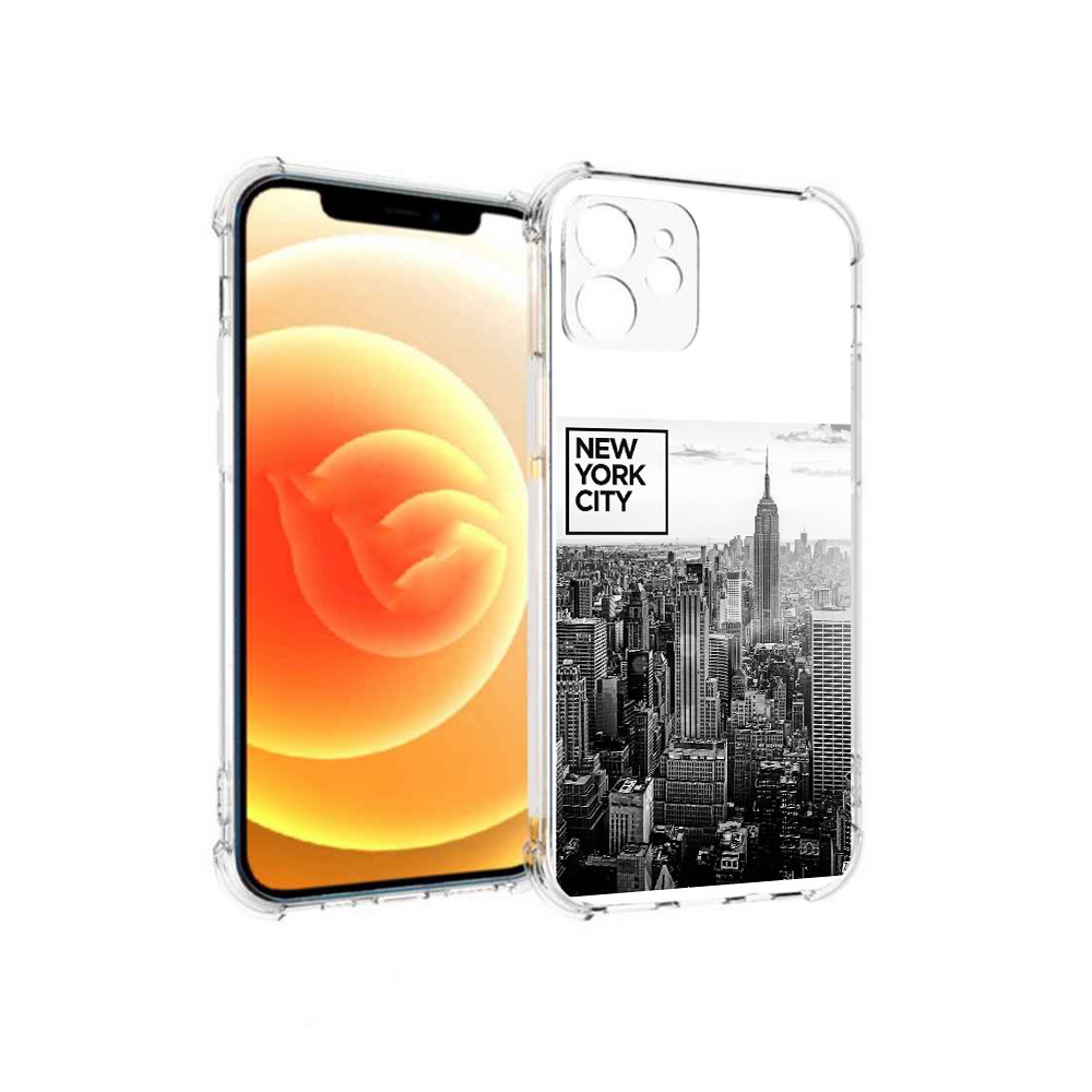 

Чехол MyPads Tocco для Apple iPhone 12 черно белый ньюерк (PT157543.607.686), Прозрачный, Tocco