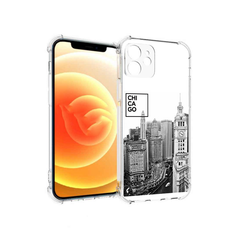 

Чехол MyPads Tocco для Apple iPhone 12 черно белый чикаго (PT157543.607.689), Прозрачный, Tocco