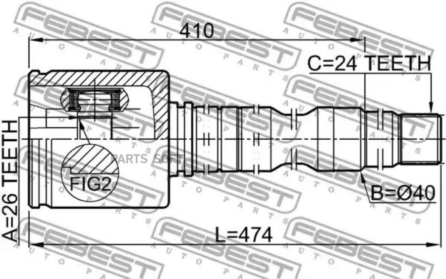 

Шрус Внутренний Правый 26X40X24 Febest 0111Acv40Rh