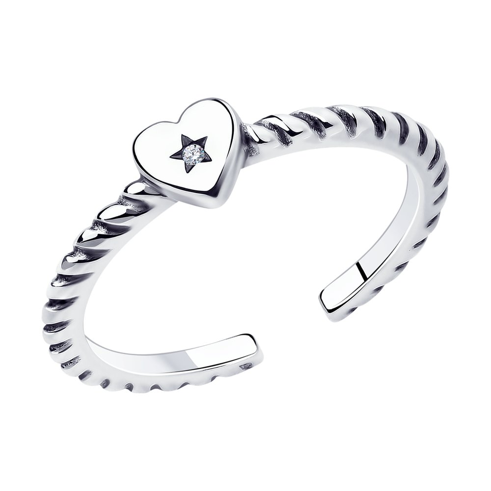 фото Кольцо из серебра с фианитом р.14 sokolov 95010186