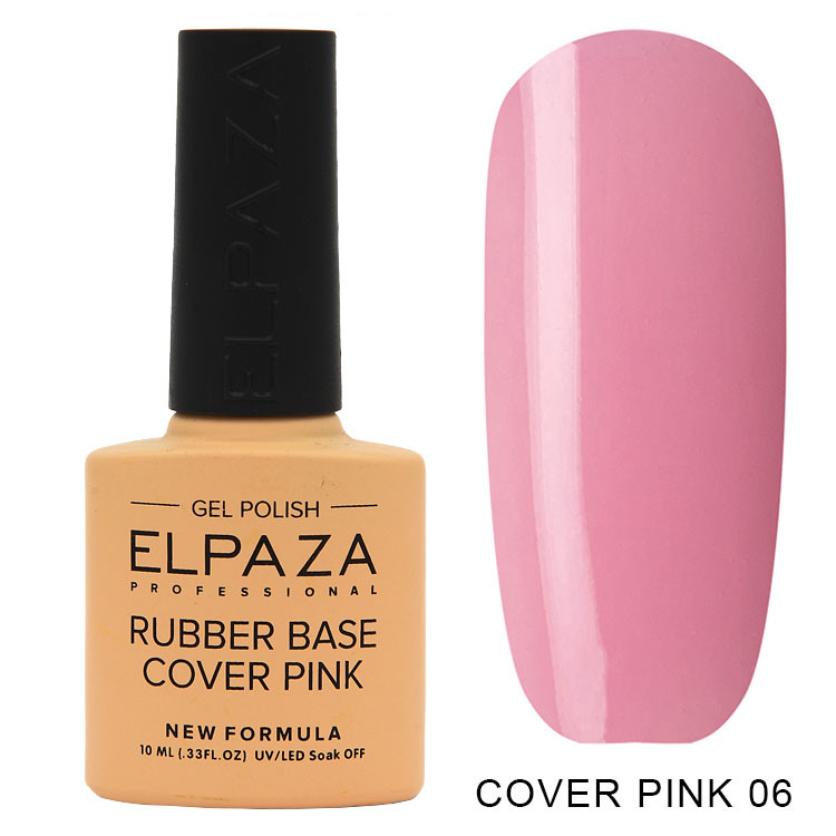 База для гель-лака Elpaza Cover Pink Rubber Base №06 каучуковая камуфлирующая 10 мл cover ups dotted swiss slit button turn down collar cover up in pink size s