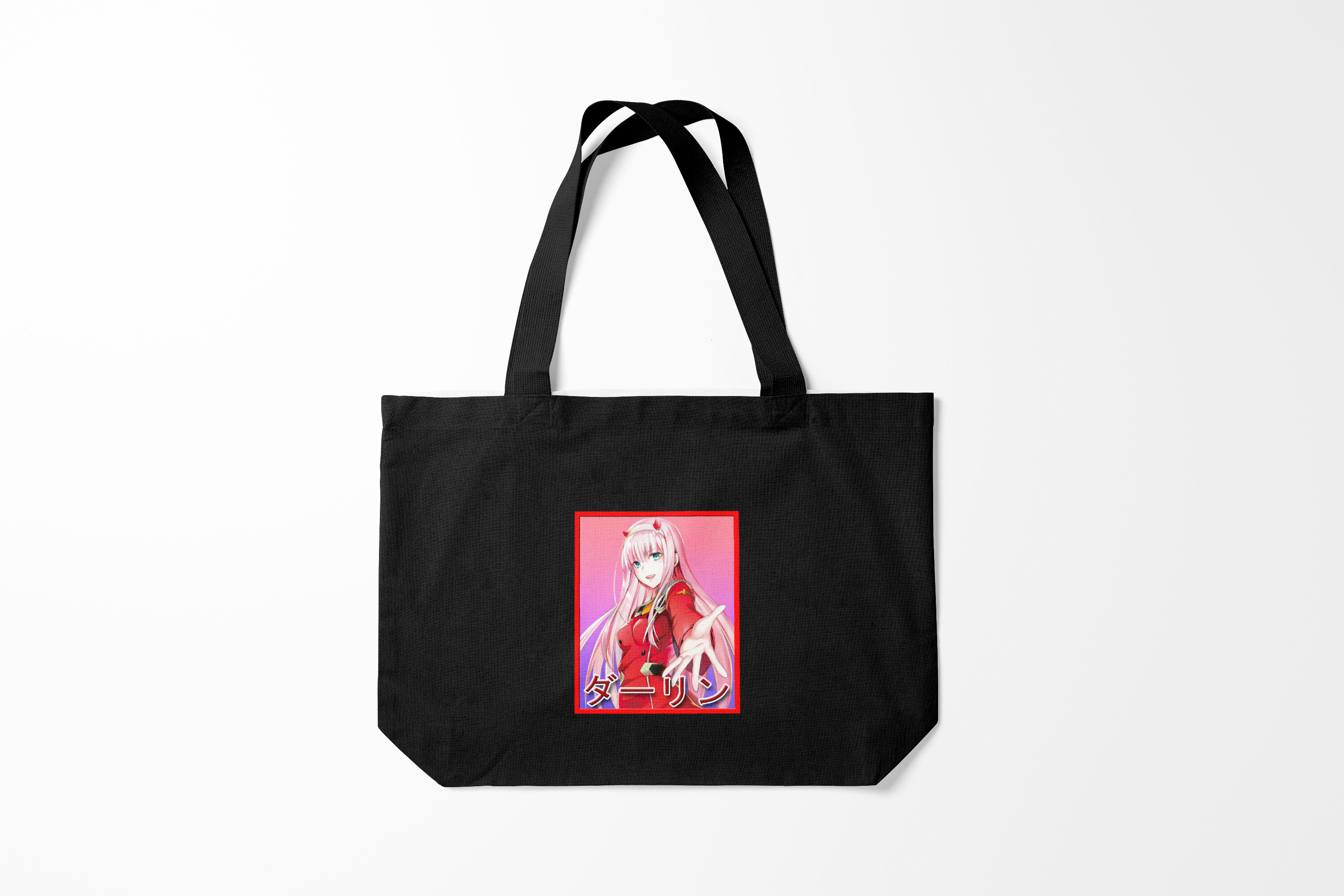 

Сумка шoппер унисекс Burnettie Zero Two give me hand, черный, Zero Two give me hand