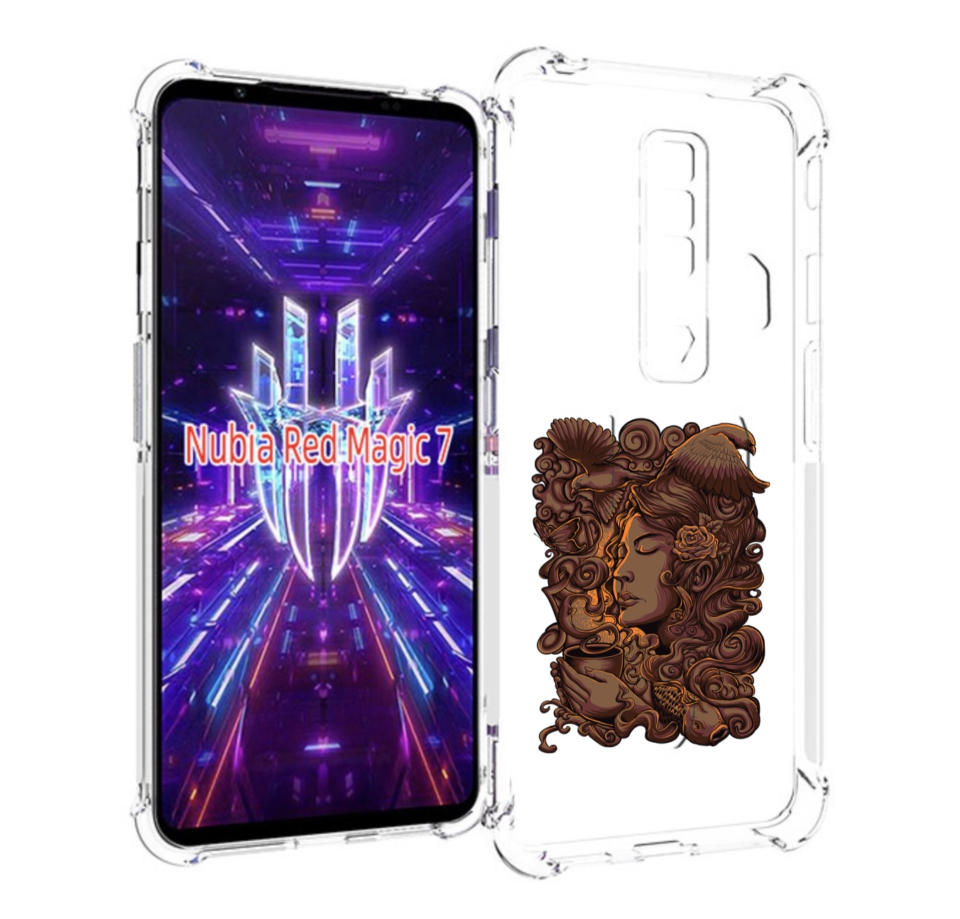 

Чехол MyPads девушка с длинными волосами абстракция для ZTE Nubia Red Magic 7, Прозрачный, Tocco