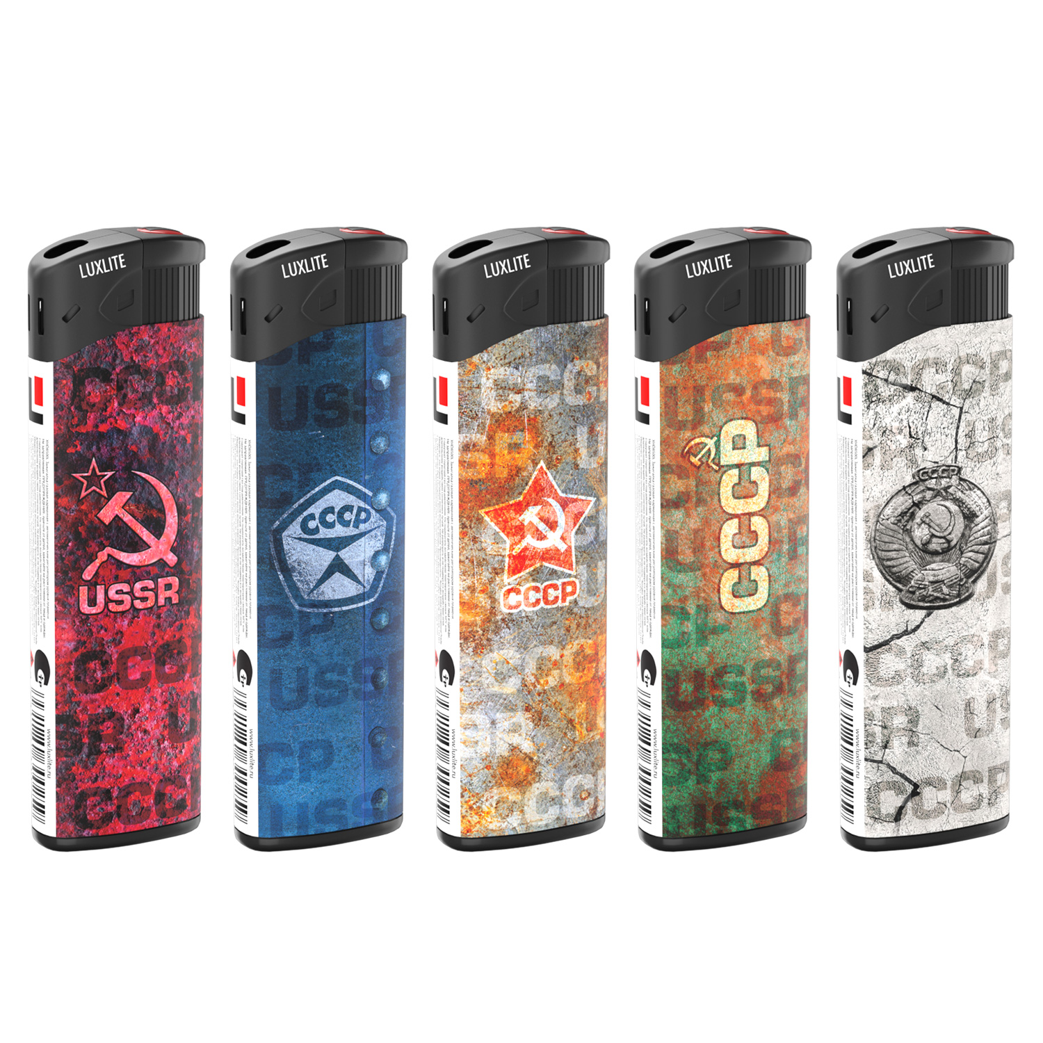 

Зажигалка газовая Luxlite 8500L СССР, 5 шт., Прозрачный, CCCP