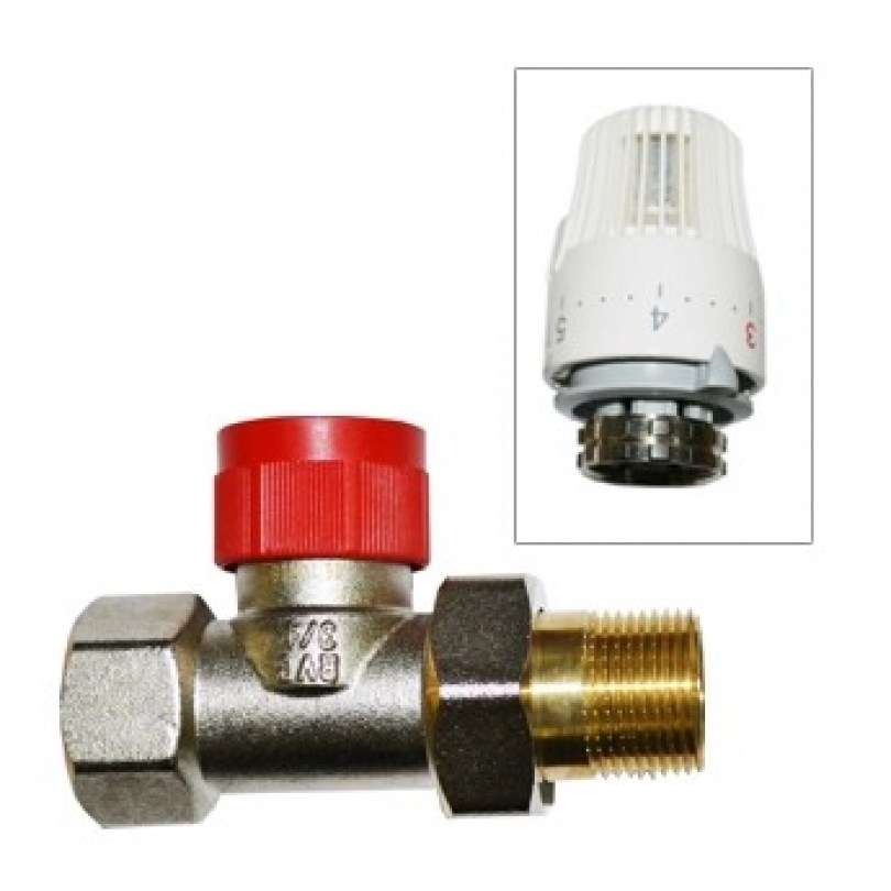 Клапан для радиатора терморегулирующий RVC Pro 3/4 прямой с термоголовкой (art. 01927)