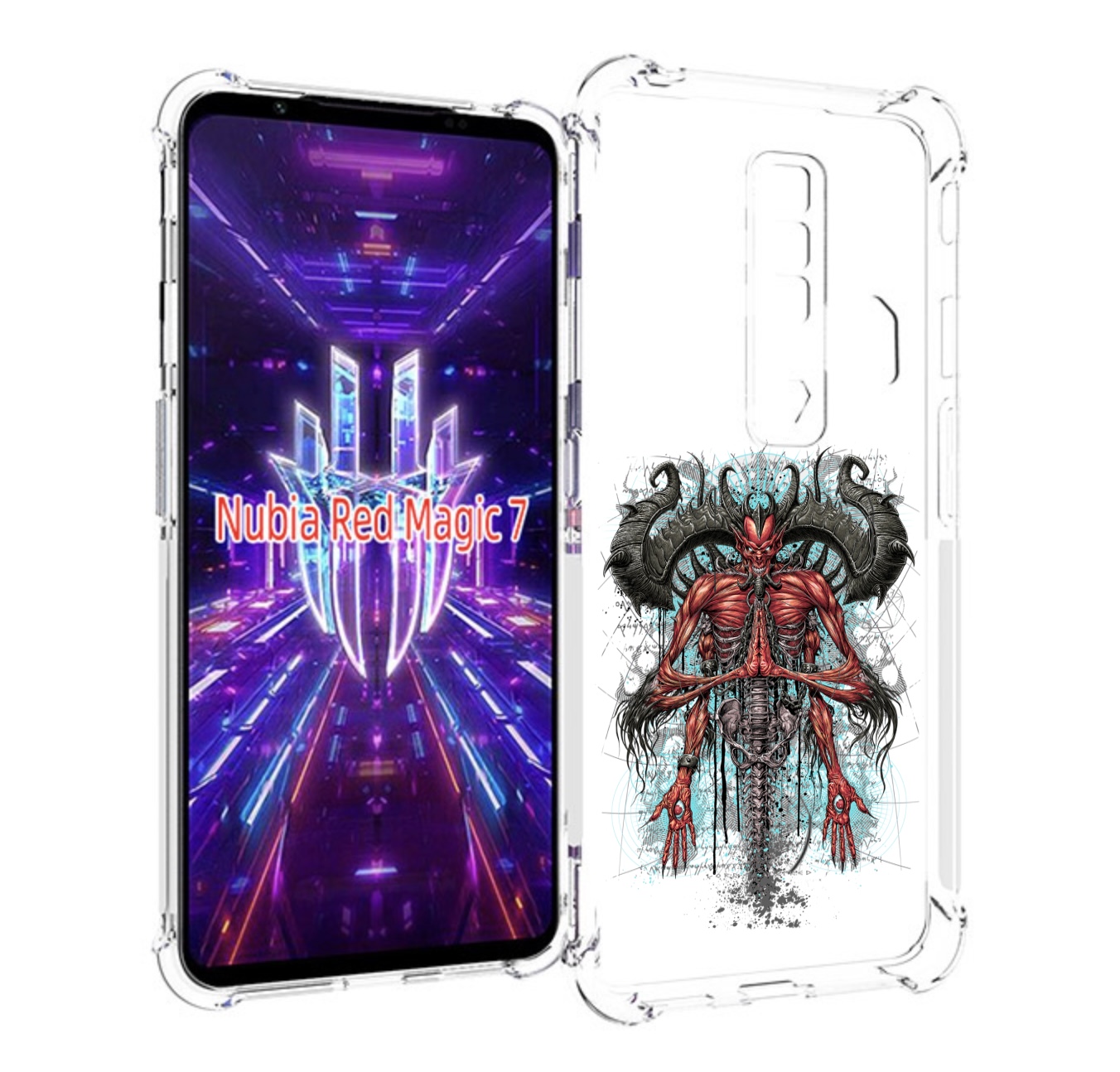 

Чехол MyPads дьявол для ZTE Nubia Red Magic 7, Прозрачный, Tocco