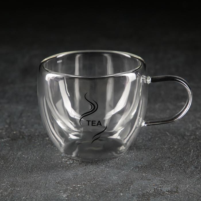 фото Кружка с двойными стенками magistro «дуо. tea», 160 мл, 12,5×9×7,5 см