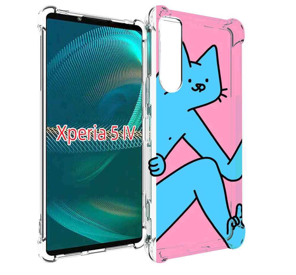 

Чехол MyPads голубой кот в дверце для Sony Xperia 5 IV (5-4), Прозрачный, Tocco