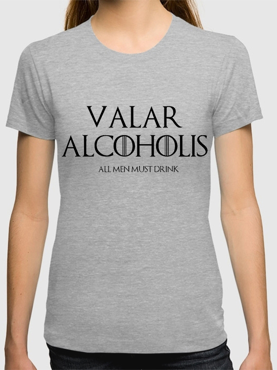 фото Футболка женская design heroes valar alcoholis серая 2xl