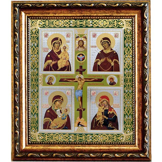 

Четырехчастная икона Божьей Матери.