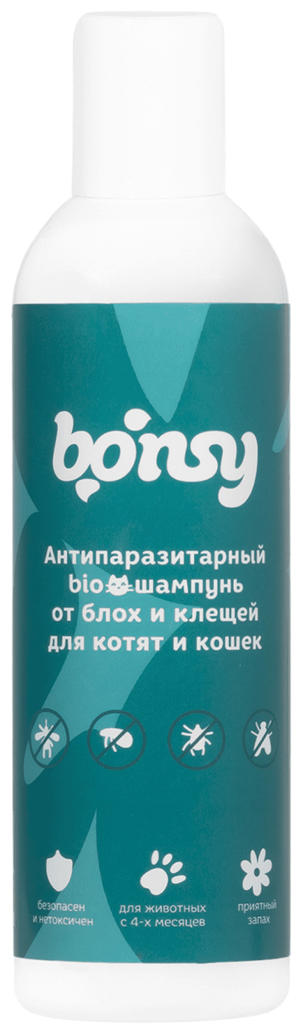 фото Bio-шампунь bonsy антипаразитарный для кошек и котят, 250 мл